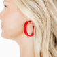 Ashley - Medium Hoop - True Red - Earrings - LINNY CO WholesaleAcetate