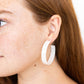 Ashley - Medium Hoop - White Shell - Earrings - LINNY CO WholesaleAcetate