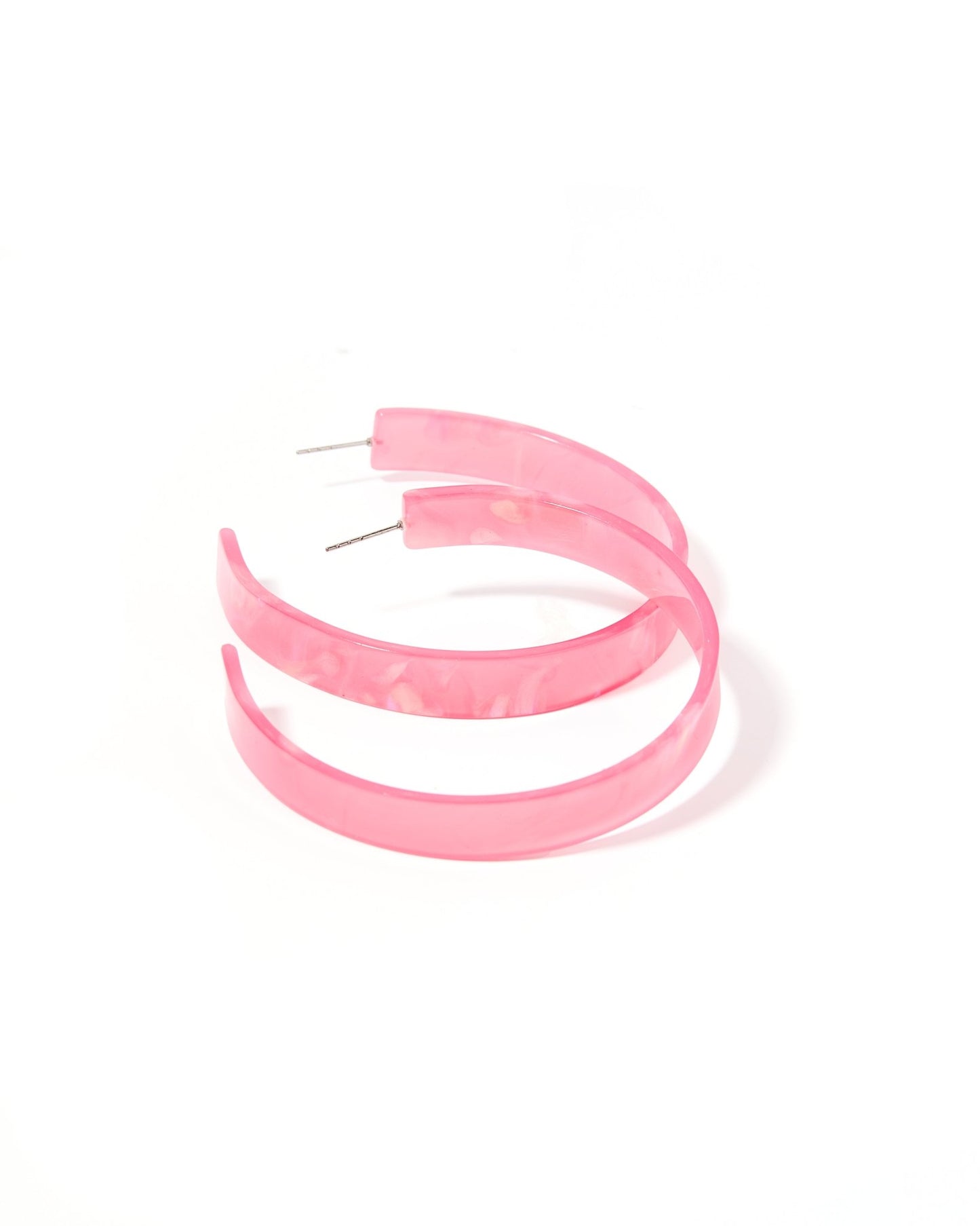 Ashley - Mega Hoop - Azalea Pink - Earrings - LINNY CO WholesaleAcetate