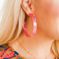 Ashley - Mega Hoop - Azalea Pink - Earrings - LINNY CO WholesaleAcetate