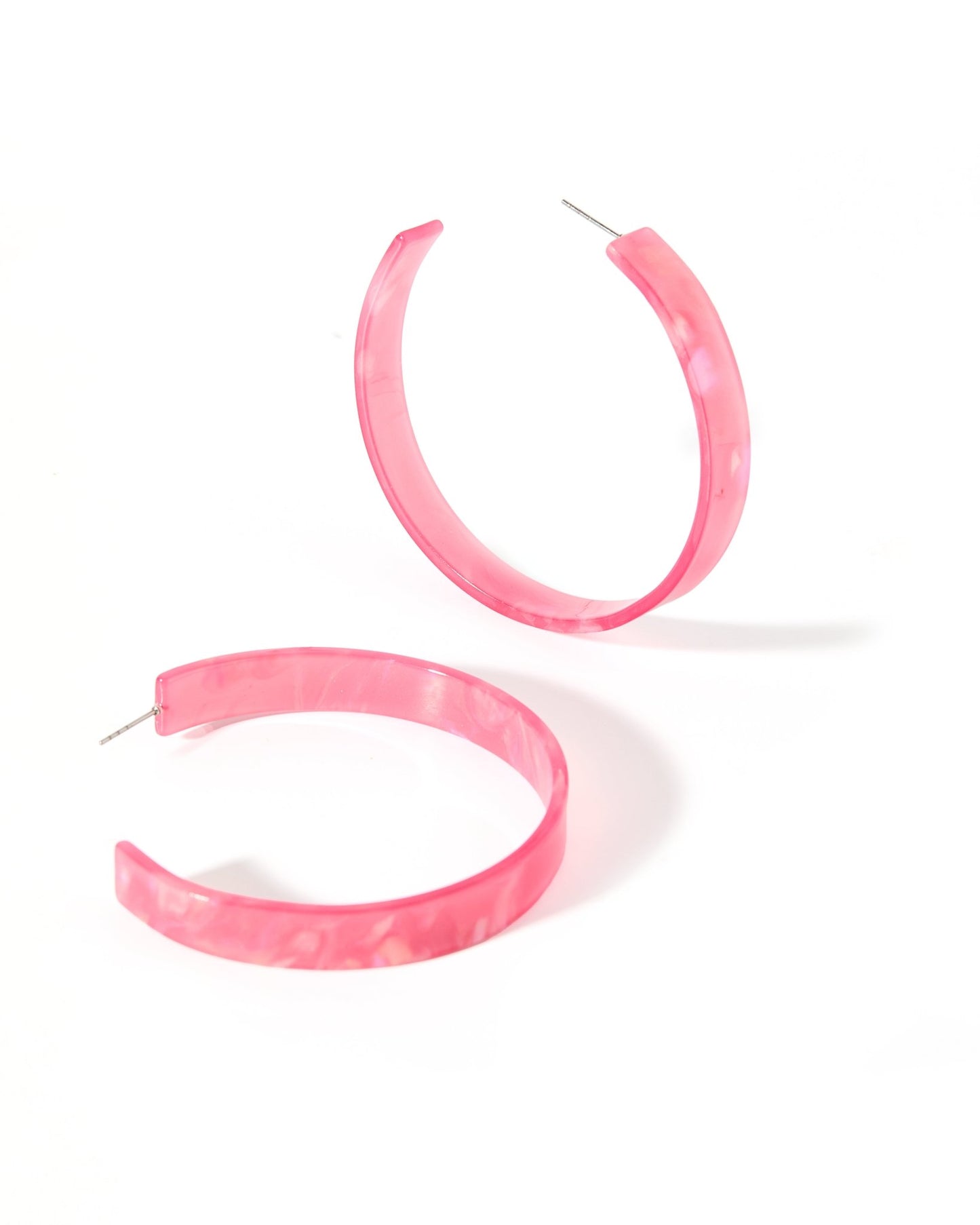 Ashley - Mega Hoop - Azalea Pink - Earrings - LINNY CO WholesaleAcetate
