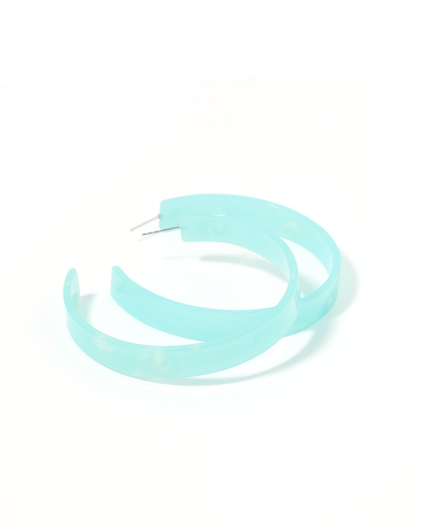 Ashley - Mega Hoop - Blue Aqua - Earrings - LINNY CO WholesaleAcetate
