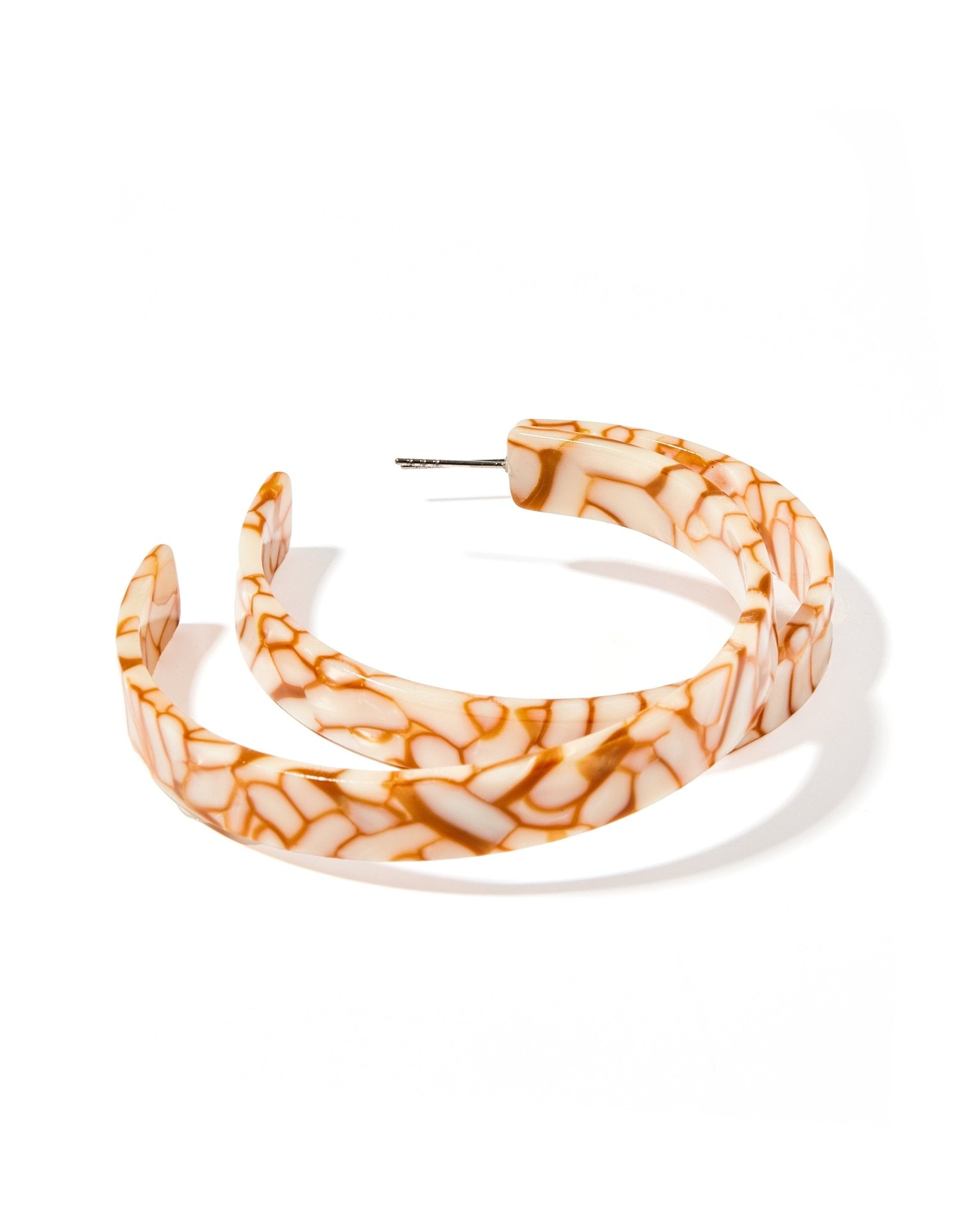 Ashley - Mega Hoop - Desert Sand - Earrings - LINNY CO WholesaleAcetate