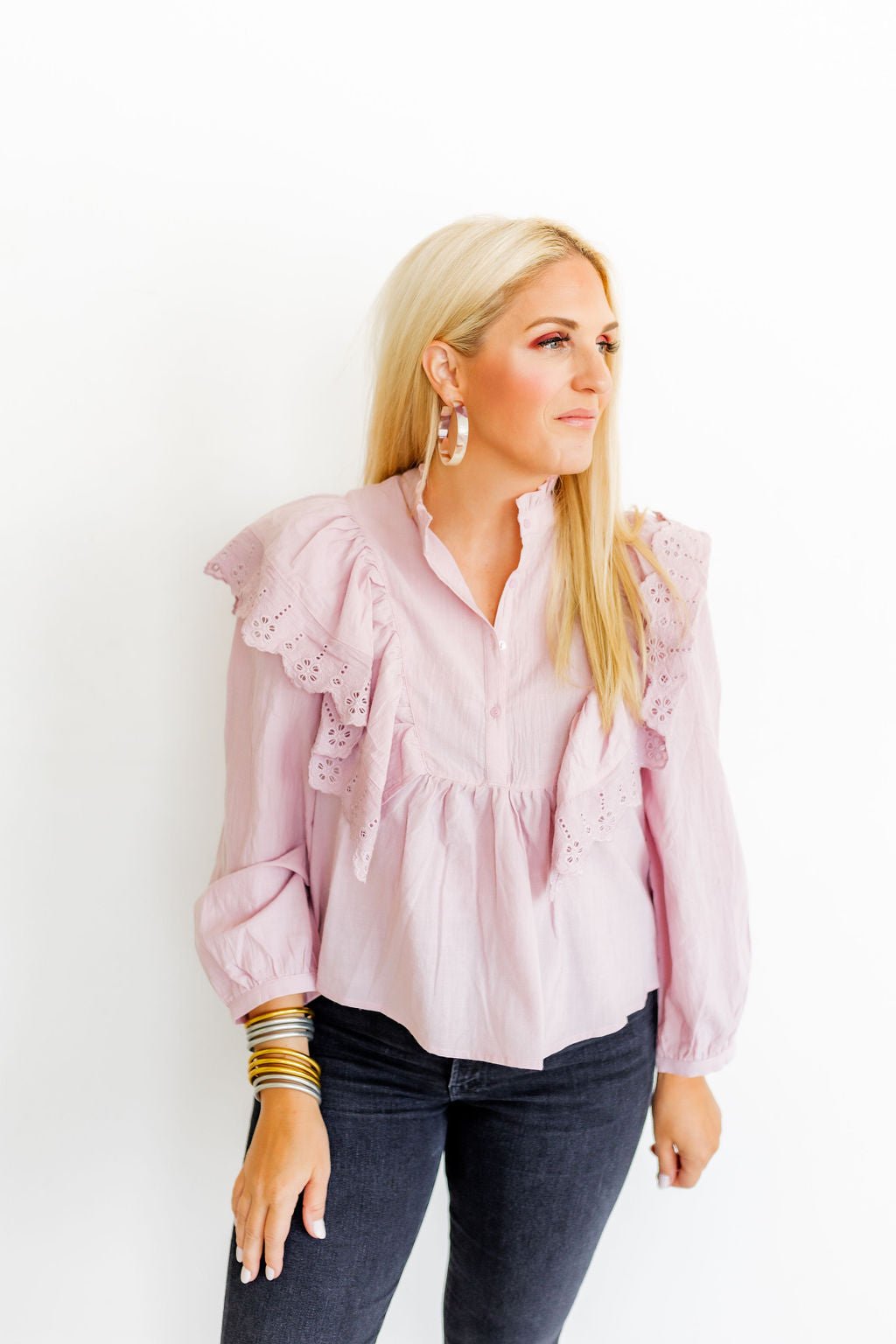 Ashley - Mega Hoop - Lavender Honey - Earrings - LINNY CO WholesaleAcetate