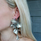 Audrey Flower Statement Earring - Silver - LINNY CO Wholesale
