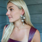 Audrey Flower Statement Earring - Silver - LINNY CO Wholesale