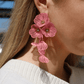 Audrey Flower Statement Earrings - Dusty Pink - LINNY CO WholesaleMetal