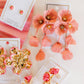 Audrey Flower Statement Earrings - Dusty Pink - LINNY CO WholesaleMetal