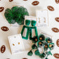 Audrey Flower Statement Earrings - Green - LINNY CO WholesaleMetal