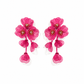 Audrey Flower Statement Earrings - Hot Pink - LINNY CO WholesaleMetal