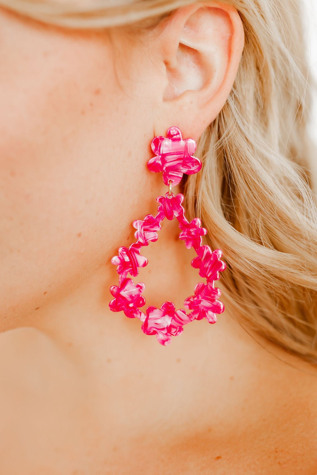 Bianca - Pearlized Pink - Earrings - LINNY CO WholesaleAcetate
