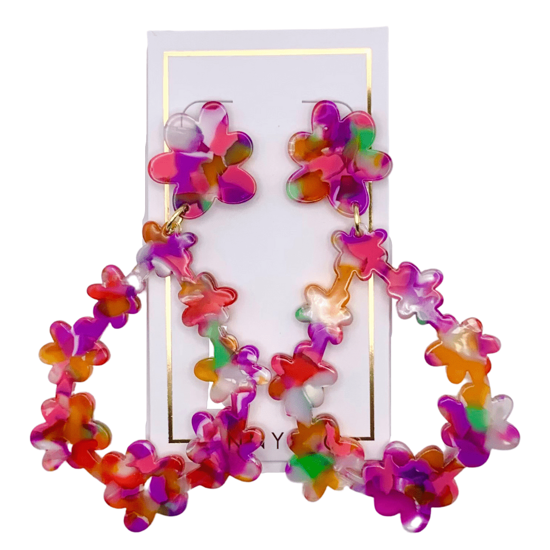 Bianca - Pink Multi - Earrings - LINNY CO WholesaleAcetate