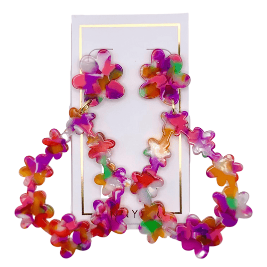 Bianca - Pink Multi - Earrings - LINNY CO WholesaleAcetate