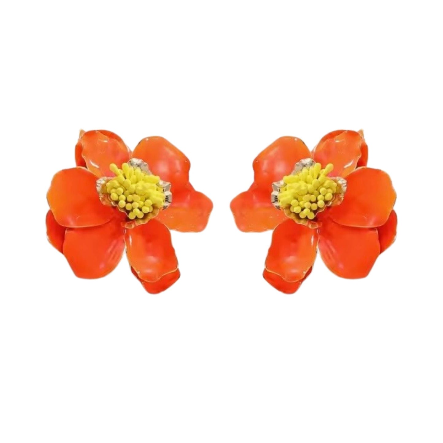 Blossom Statement Earrings - Orange - LINNY CO WholesaleMetals