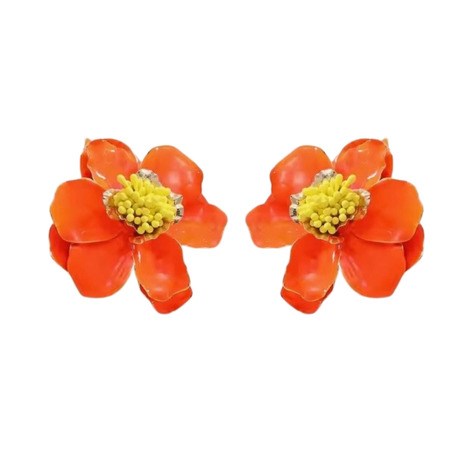 Blossom Statement Earrings - Orange - LINNY CO WholesaleMetals