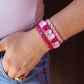Bracelet - Candy Gem Heart Hot Pink - LINNY CO WholesaleBracelet