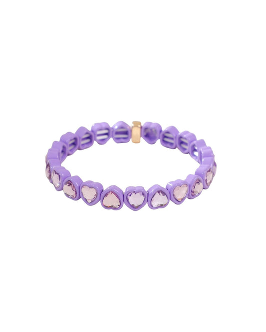 Bracelet - Candy Gem Heart Purple - LINNY CO WholesaleBracelet