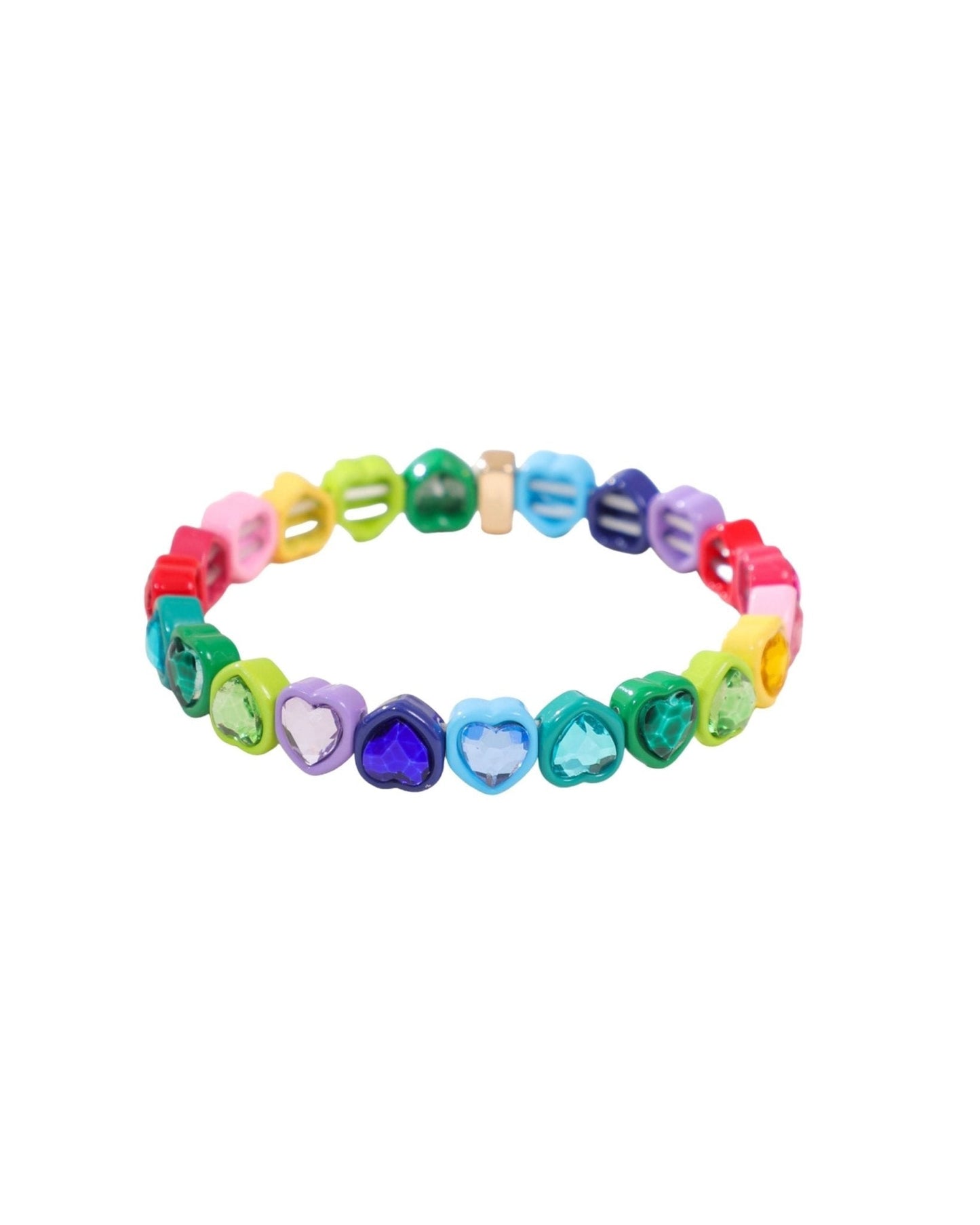 Bracelet - Candy Gem Heart Rainbow - LINNY CO WholesaleBracelet