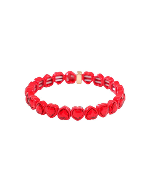 Bracelet - Candy Gem Heart Red - LINNY CO WholesaleBracelet