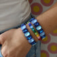 Bracelet - Candy Gem Oval Blue Multi - LINNY CO WholesaleBracelet