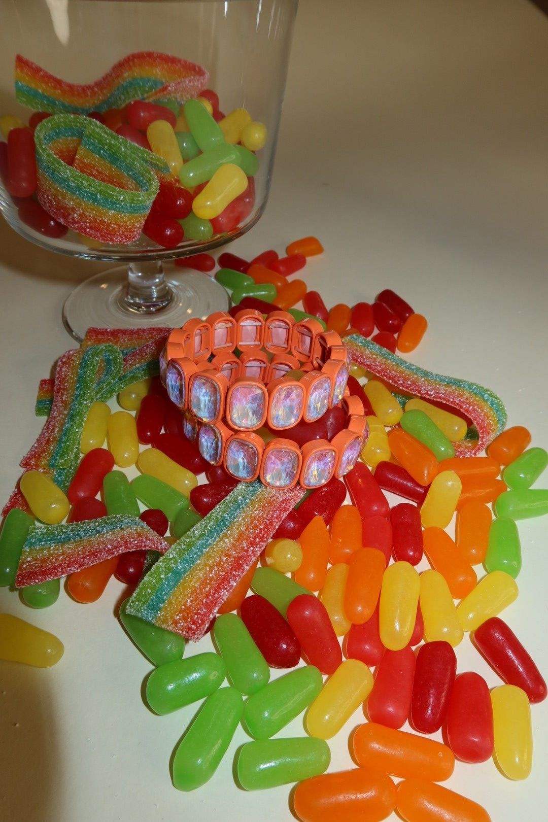 Bracelet - Candy Gem Oval Coral - LINNY CO WholesaleBracelet