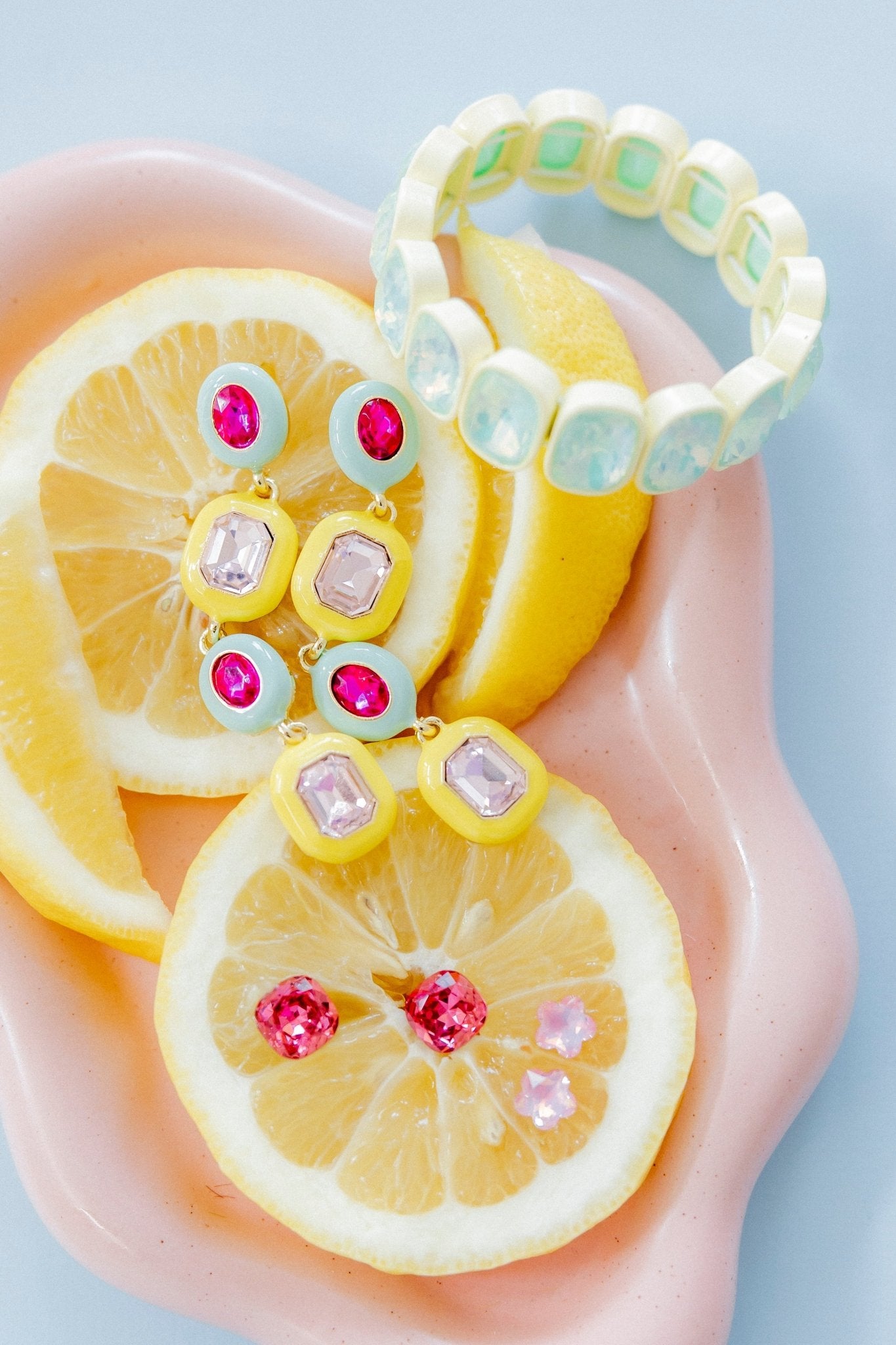 Bracelet - Candy Gem Oval Mint - LINNY CO WholesaleBracelet