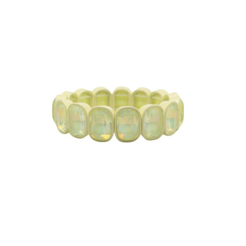 Bracelet - Candy Gem Oval Pastel Yellow - LINNY CO WholesaleBracelet