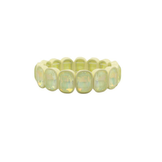 Bracelet - Candy Gem Oval Pastel Yellow - LINNY CO WholesaleBracelet