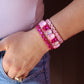 Bracelet - Candy Gem Oval Pink Multi - Shop LINNY CO