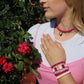Bracelet - Candy Gem Oval Pink Multi - Shop LINNY CO