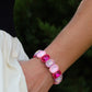 Bracelet - Candy Gem Oval Pink Multi - LINNY CO WholesaleBracelet