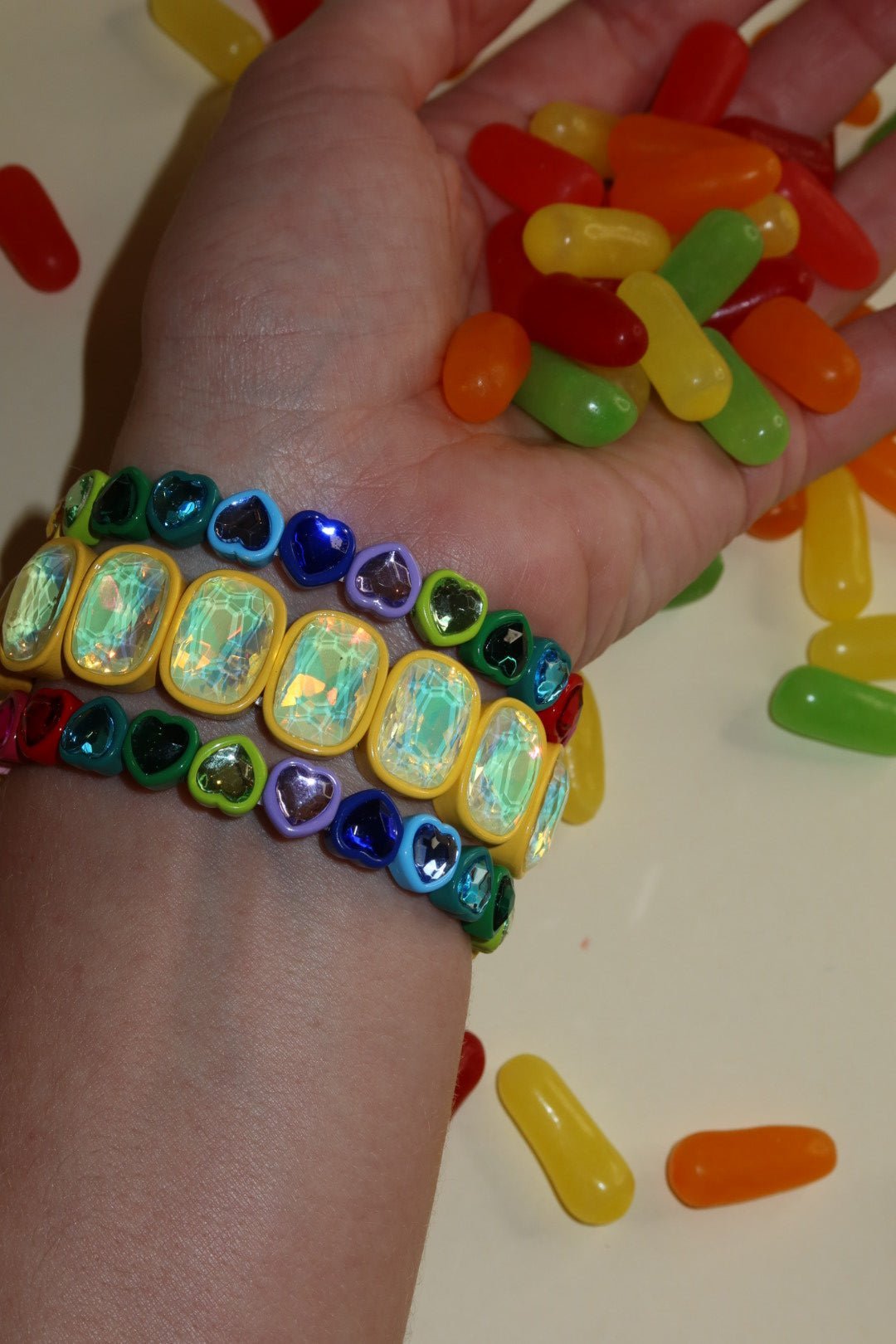 Bracelet - Candy Gem Oval Yellow - LINNY CO WholesaleBracelet