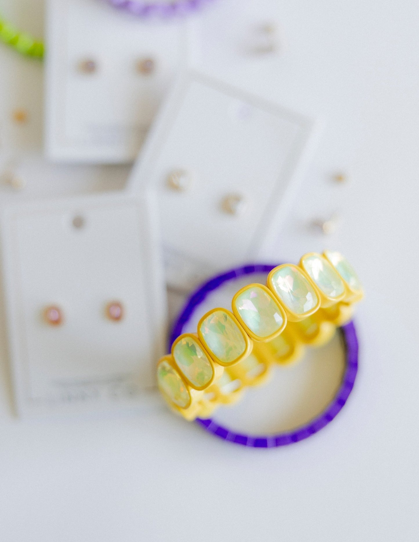 Bracelet - Candy Gem Oval Yellow - LINNY CO WholesaleBracelet