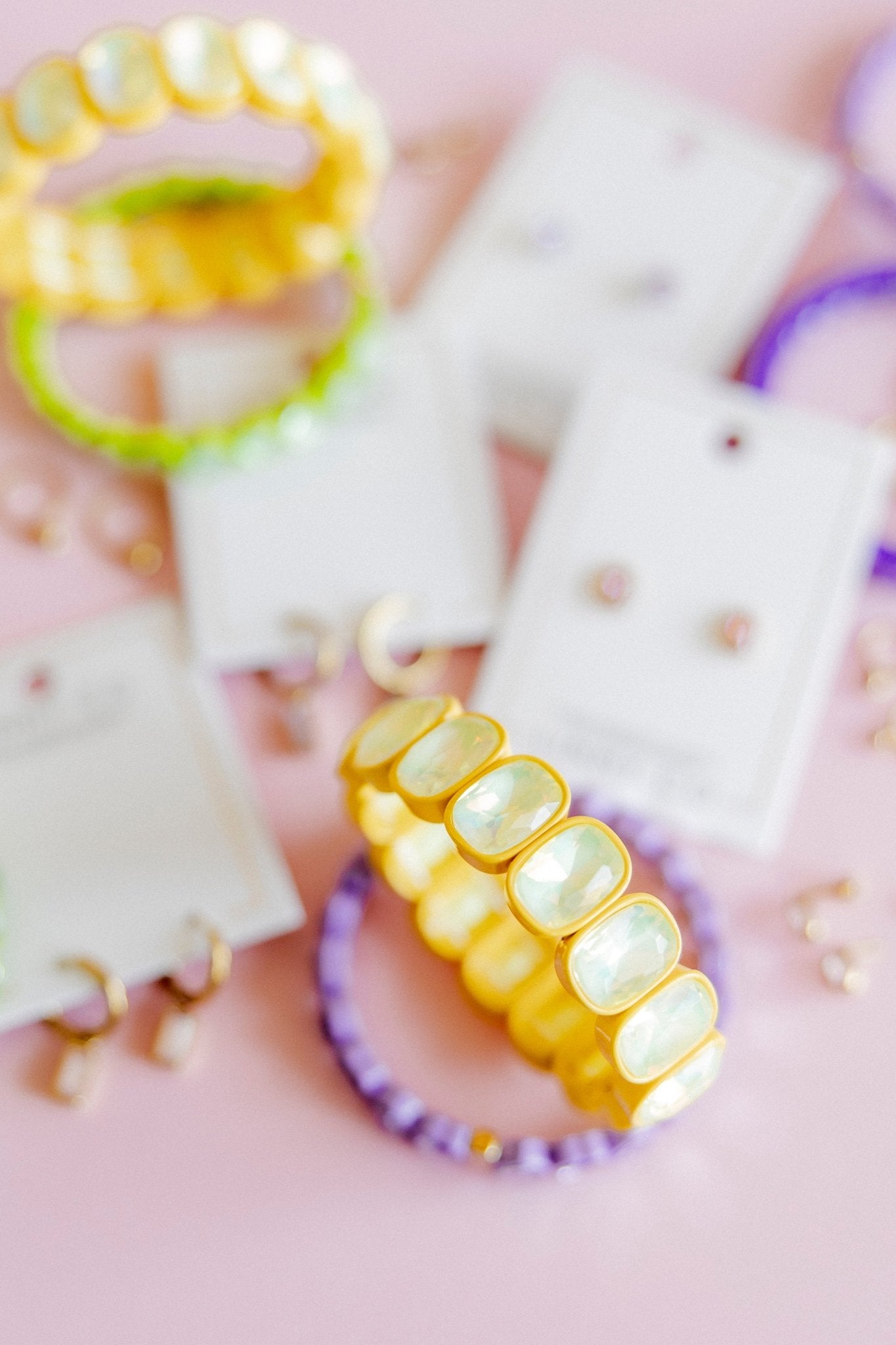 Bracelet - Candy Gem Oval Yellow - LINNY CO WholesaleBracelet