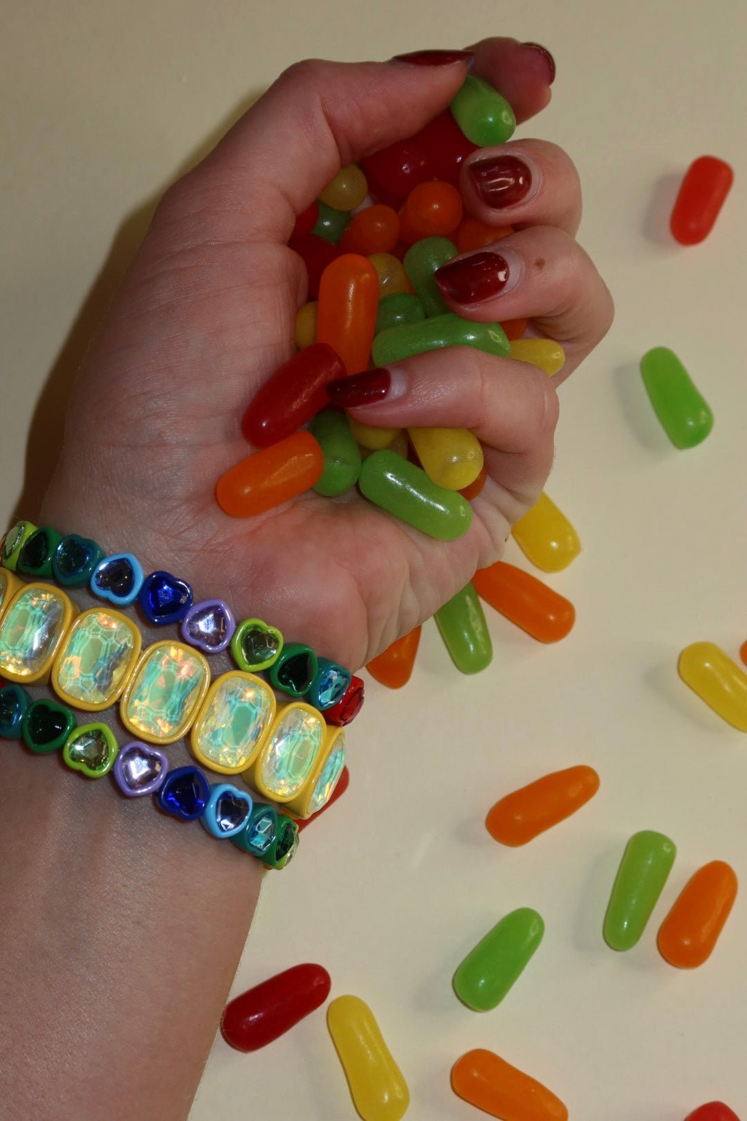 Bracelet - Candy Gem Oval Yellow - LINNY CO WholesaleBracelet