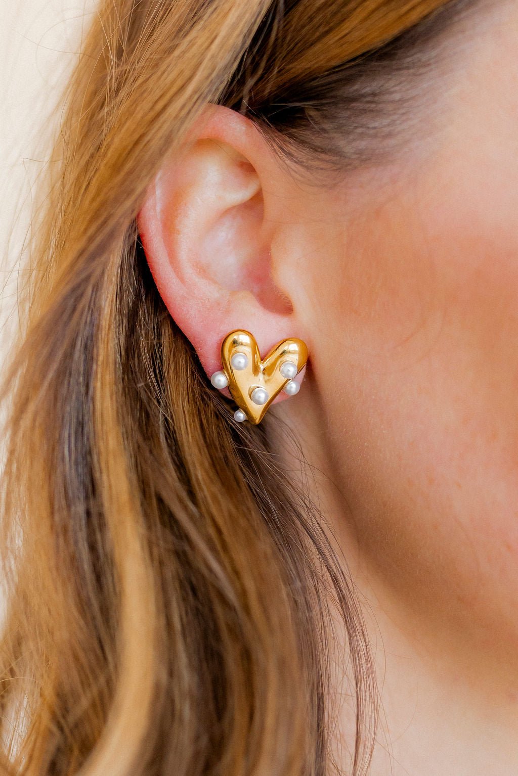 Bristol Heart Pearl Earrings - LINNY CO WholesaleMetals