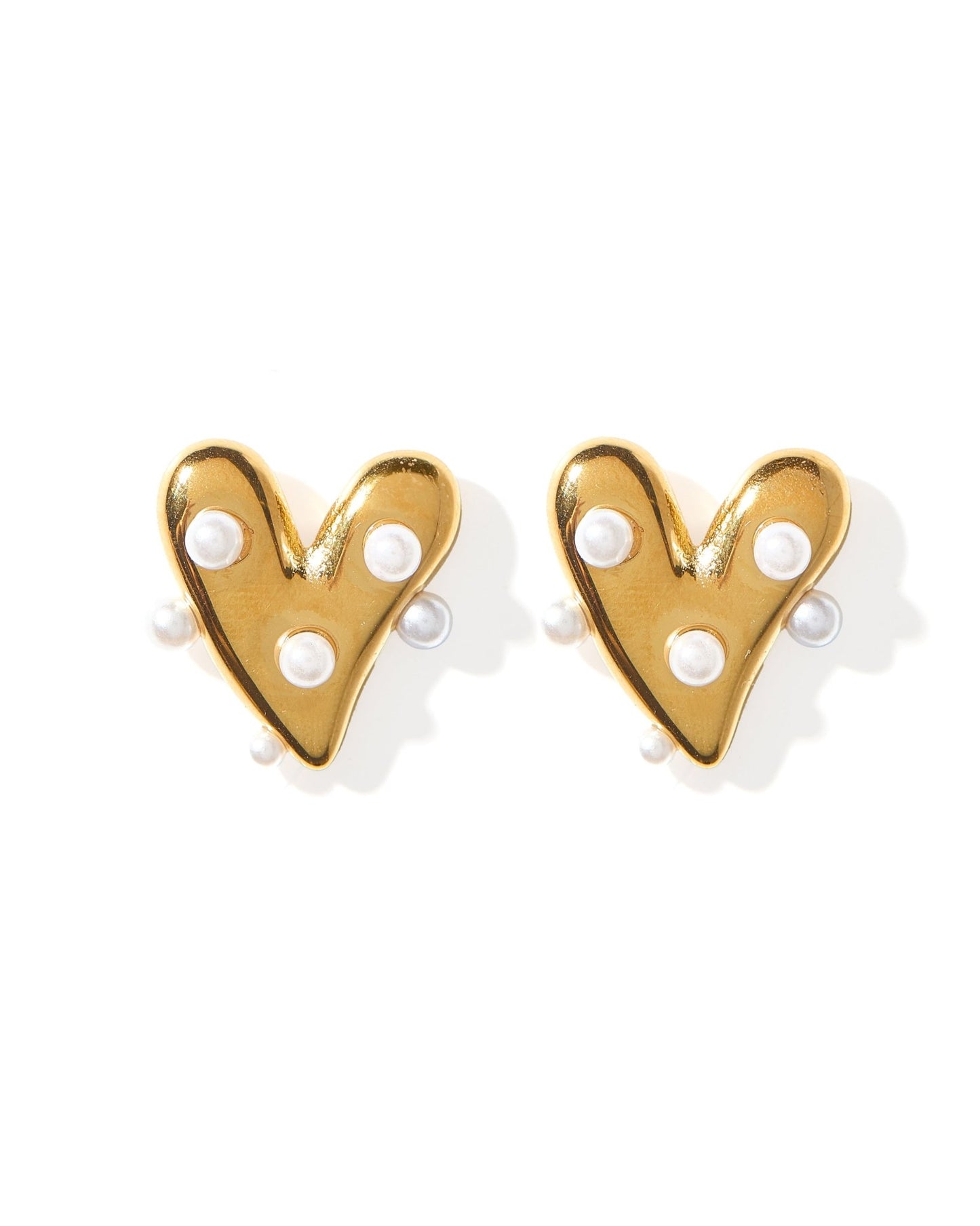 Bristol Heart Pearl Earrings - LINNY CO WholesaleMetals
