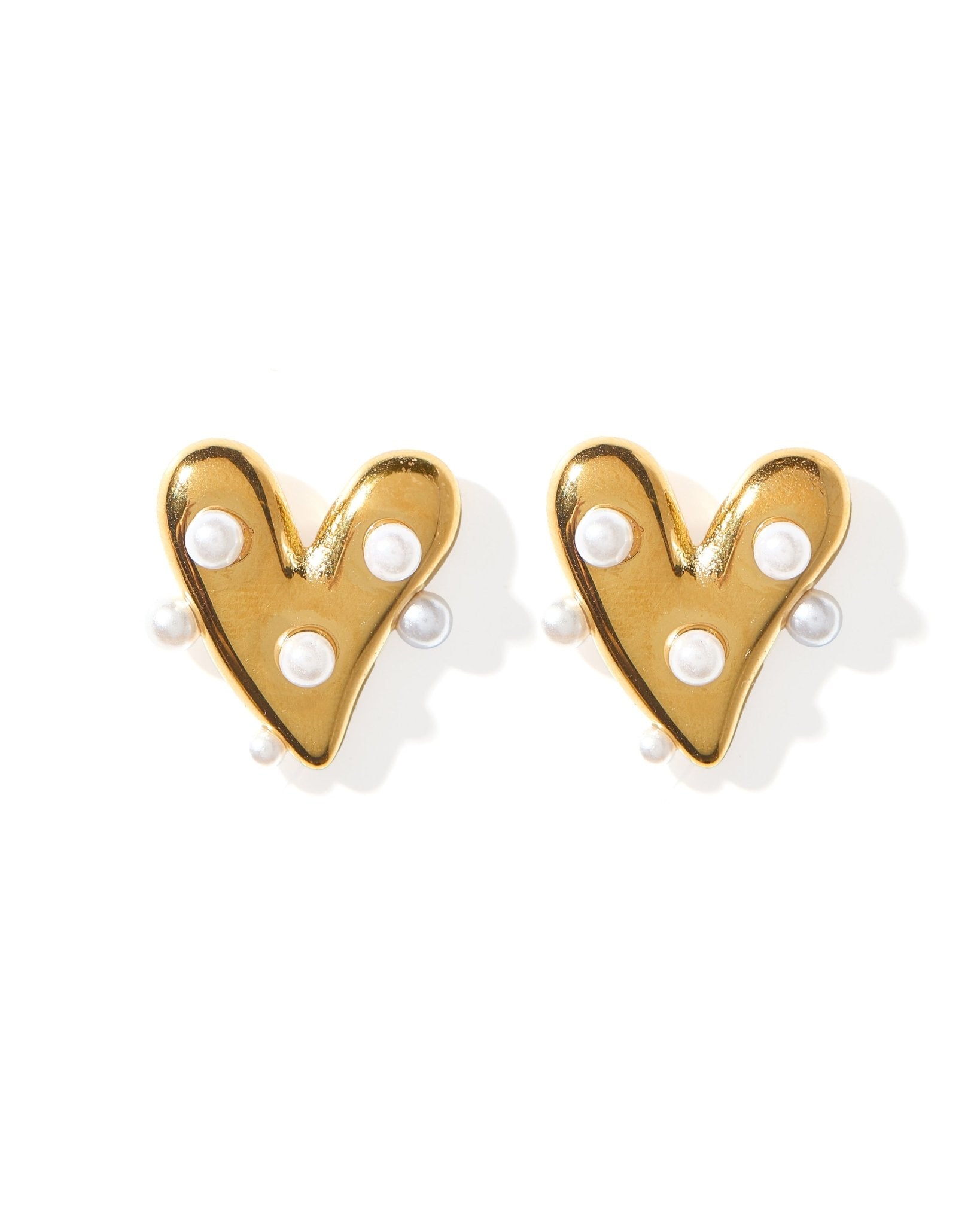 Bristol Heart Pearl Earrings - LINNY CO WholesaleMetals