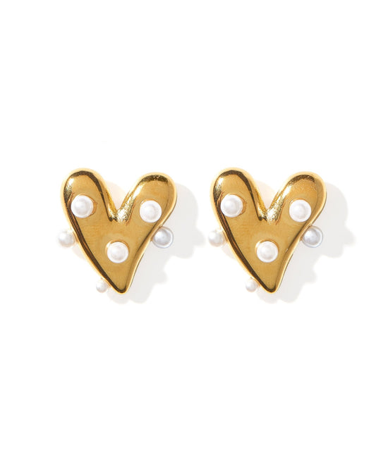 Bristol Heart Pearl Earrings - LINNY CO WholesaleMetals