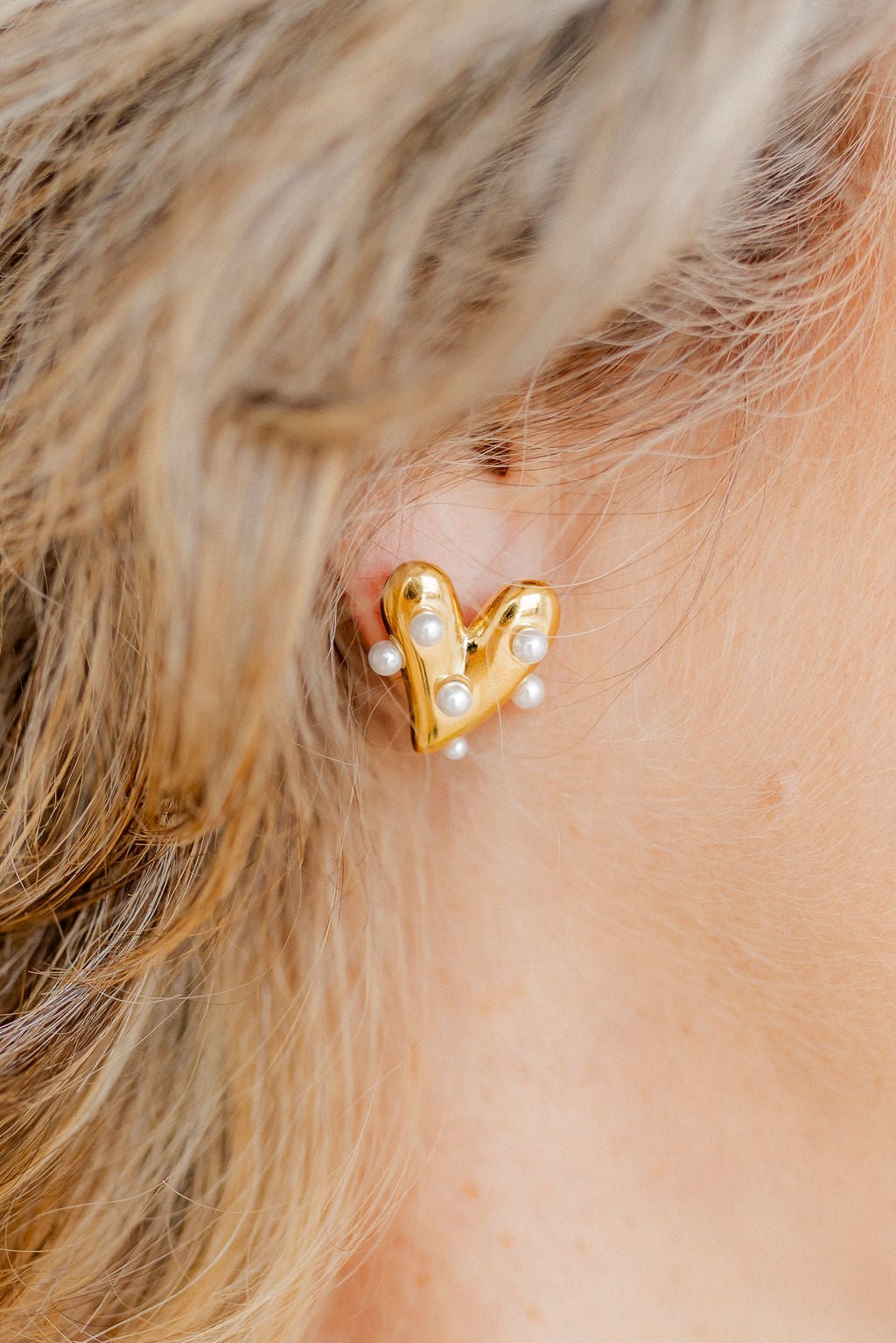 Bristol Heart Pearl Earrings - LINNY CO WholesaleMetals