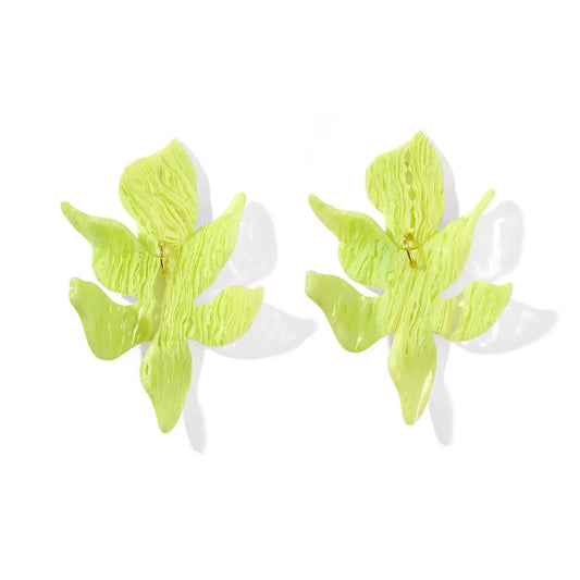 Flora Statement Earrings - Lime Zest