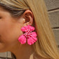 Capri Statement Earrings - Hot Pink - LINNY CO WholesaleMetal
