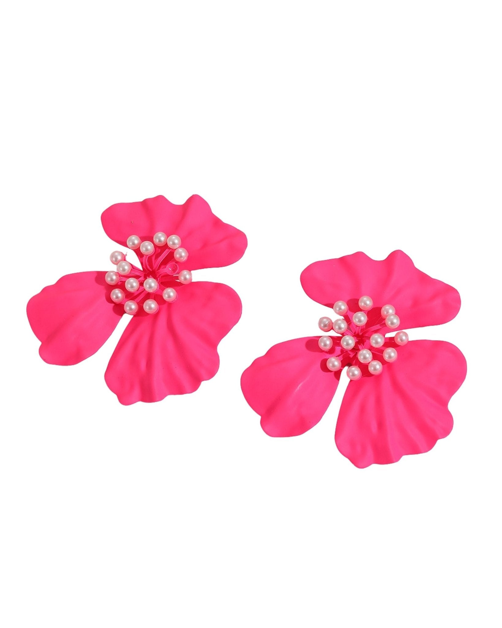 Capri Statement Earrings - Hot Pink - LINNY CO WholesaleMetal