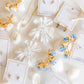 Capri Statement Earrings - White - LINNY CO WholesaleMetal