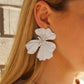 Capri Statement Earrings - White - LINNY CO WholesaleMetal