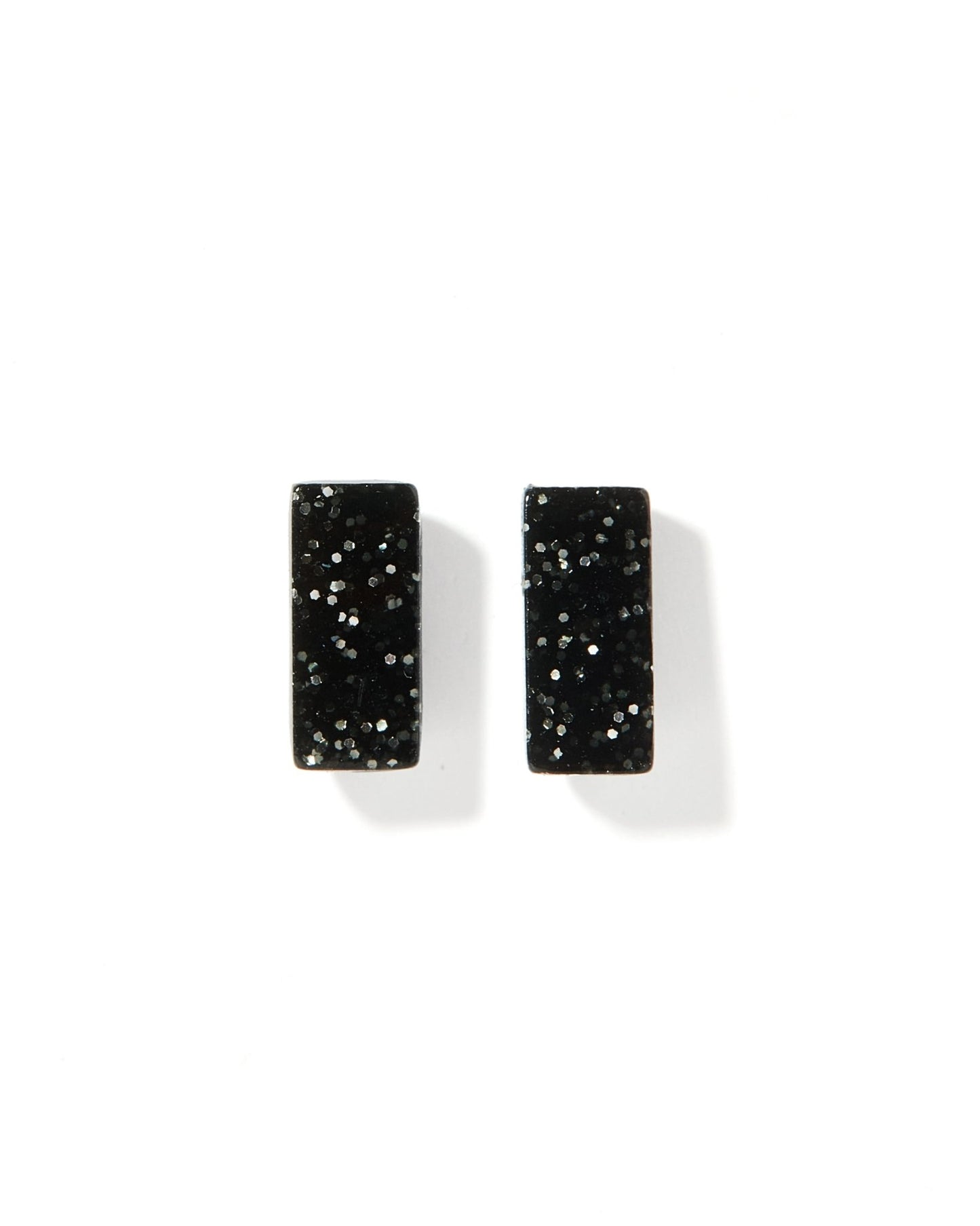 Caroline - Black Glitter - Earrings - LINNY CO WholesaleAcetate