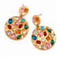 Cherie Circle Statement Earrings - Gold - LINNY CO WholesaleMetal