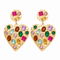 Cherie Heart Statement Earrings - Gold - LINNY CO WholesaleMetals