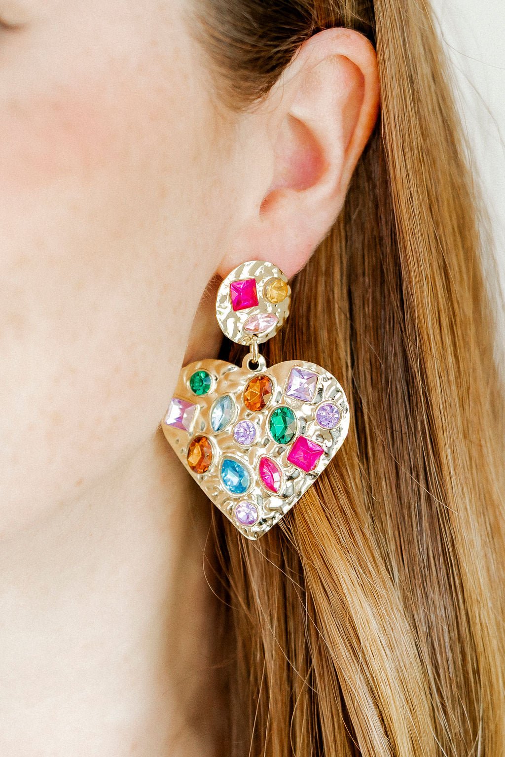Cherie Heart Statement Earrings - LINNY CO WholesaleMetals