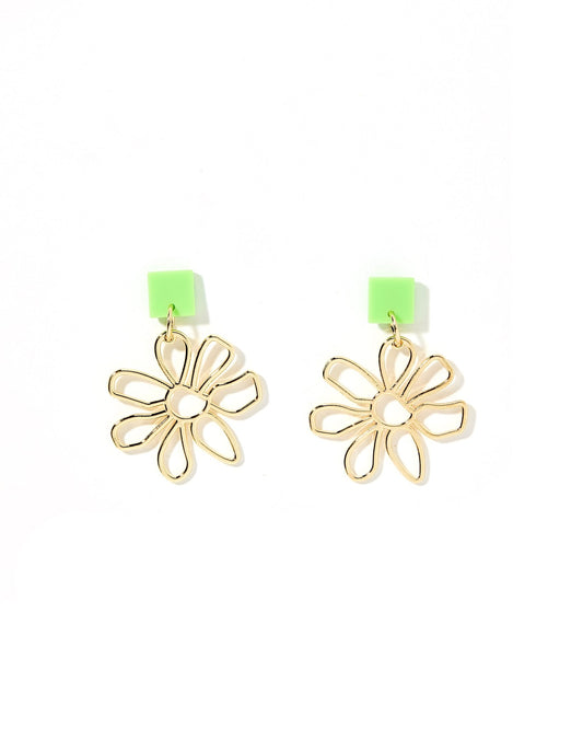 Daisy - Green - Earrings - LINNY CO WholesaleAcetate